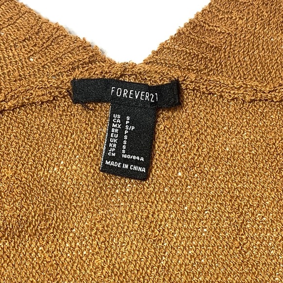FOREVER 21 Clay Brown Mid Length Knitted Cardigan Size Small - Picture 4 of 10